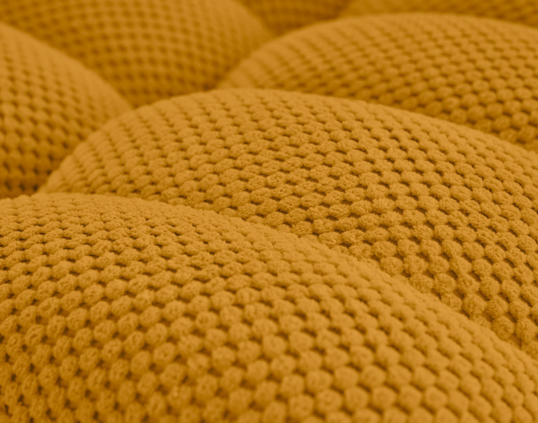 Canapé modulable panoramique 7 places en velours texturé Ellie