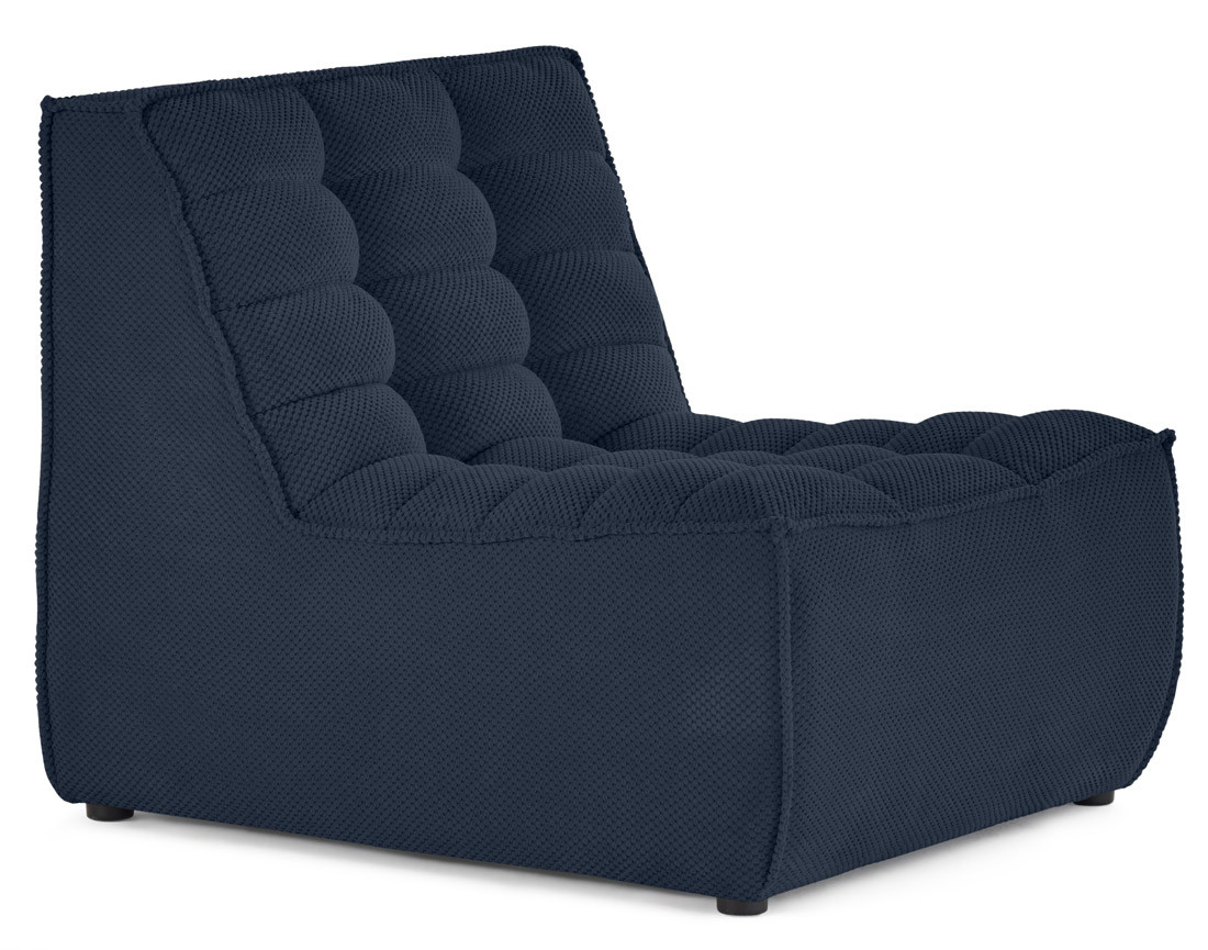 Module d'assise sans accoudoirs en velours texturé Ellie