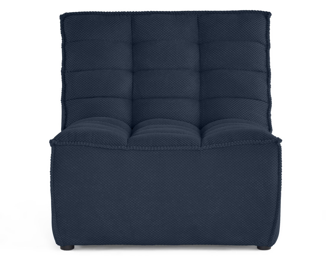 Module d'assise sans accoudoirs en velours texturé Ellie
