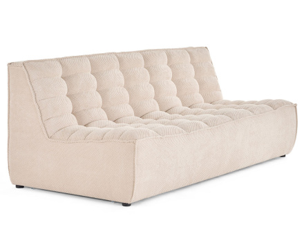 Module d'assise sans accoudoirs 3 places en velours texturé Ellie