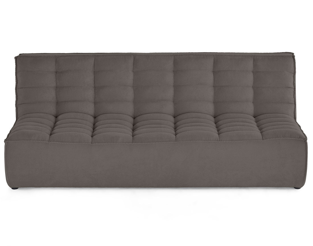 Module d'assise sans accoudoirs 3 places en velours texturé Ellie