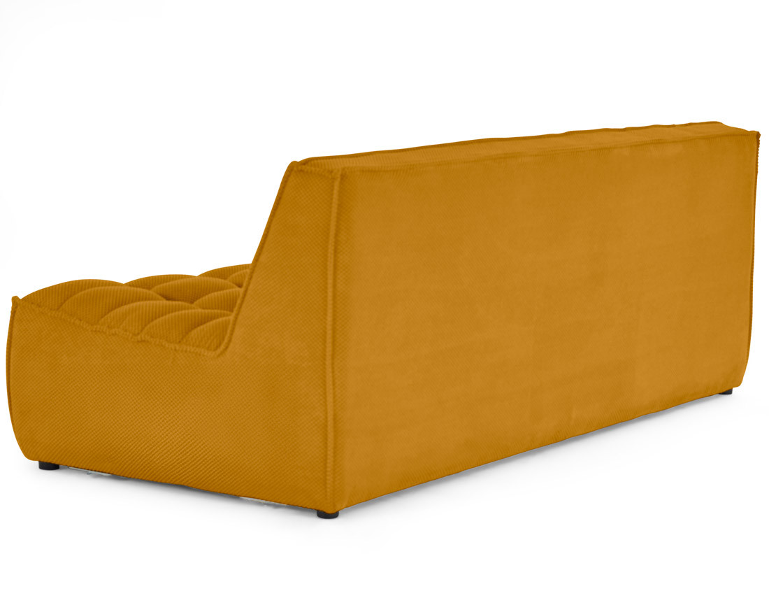 Module d'assise sans accoudoirs 3 places en velours texturé Ellie