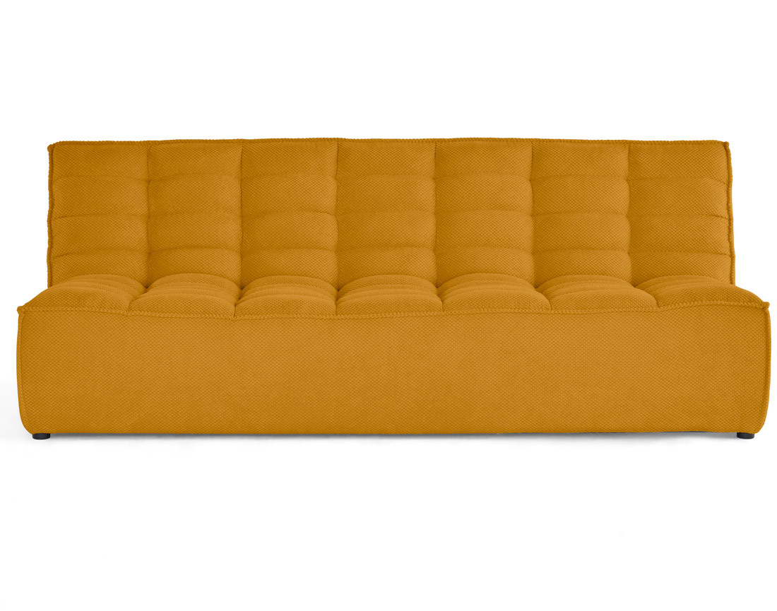 Module d'assise sans accoudoirs 3 places en velours texturé Ellie