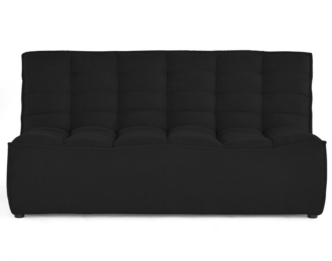 Module d'assise sans accoudoirs 2 places en velours texturé Ellie