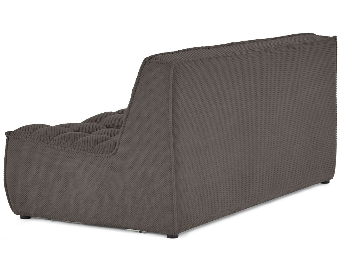 Module d'assise sans accoudoirs 2 places en velours texturé Ellie