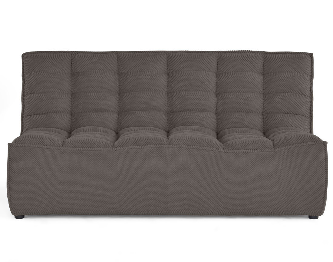 Module d'assise sans accoudoirs 2 places en velours texturé Ellie