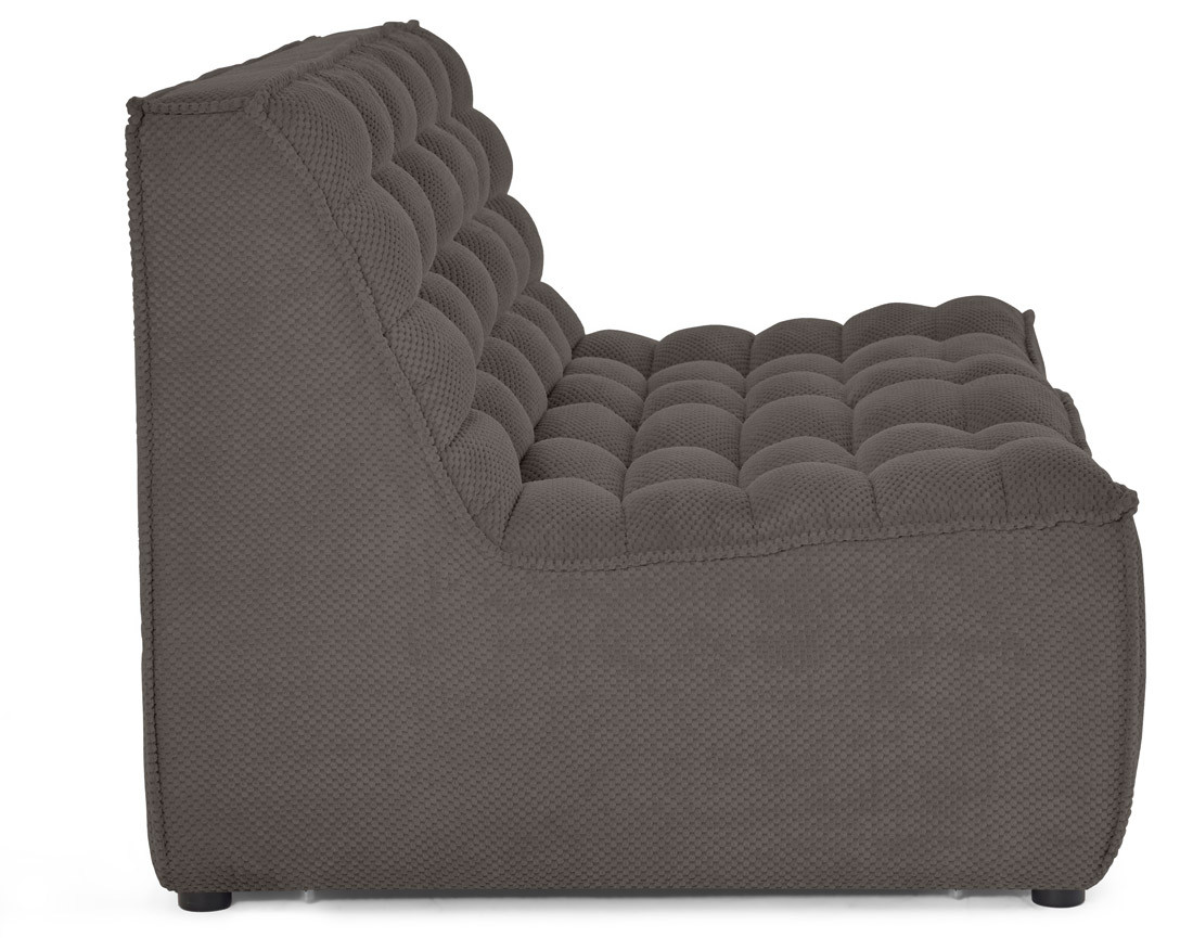 Module d'assise sans accoudoirs 2 places en velours texturé Ellie