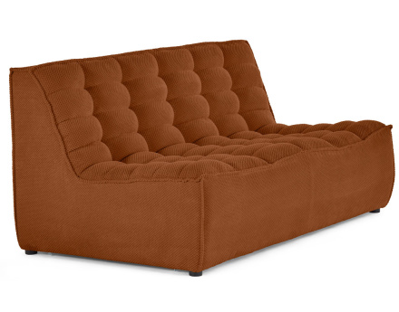 Module d'assise sans accoudoirs 2 places en velours texturé Ellie