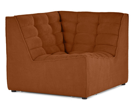 Module d'angle en velours texturé Ellie