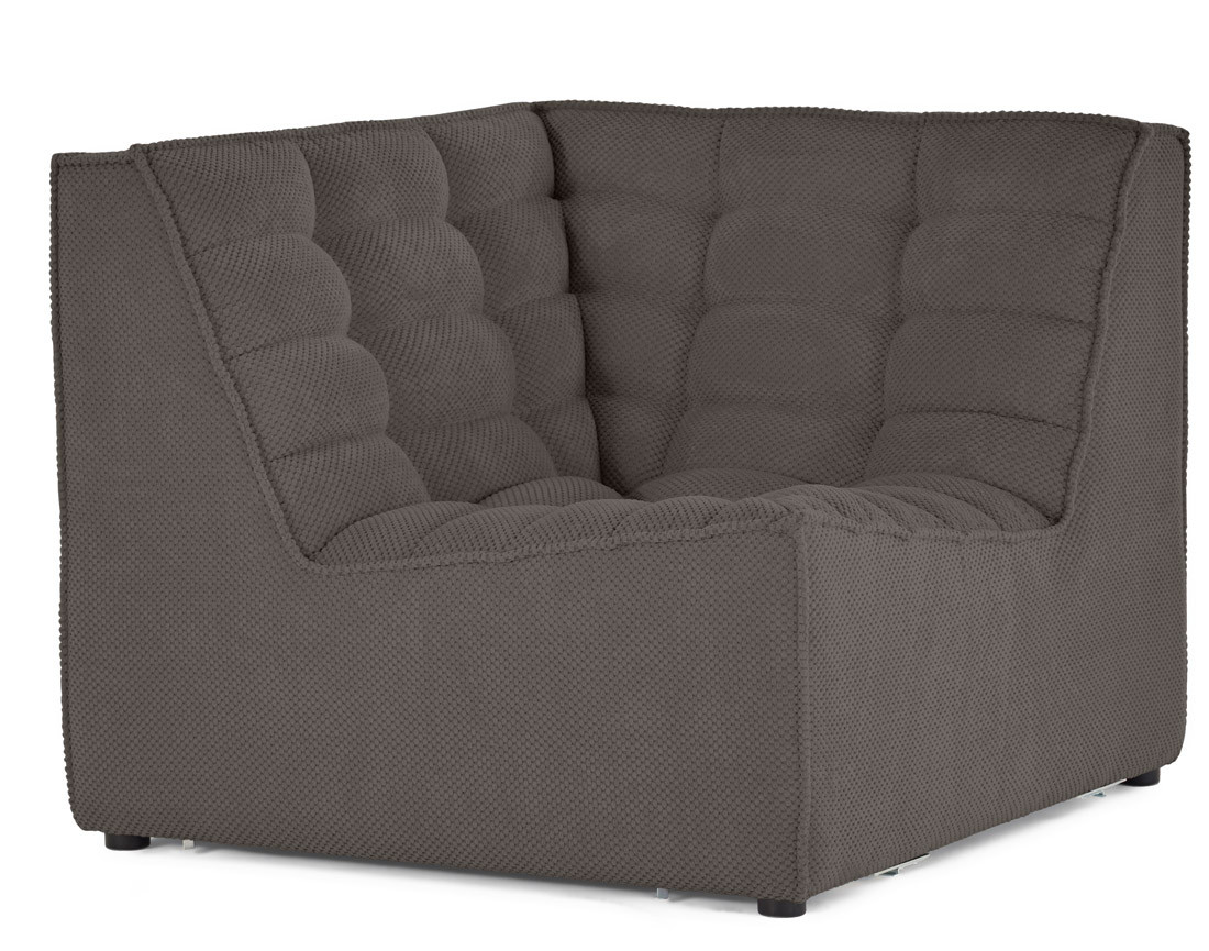 Module d'angle en velours texturé Ellie