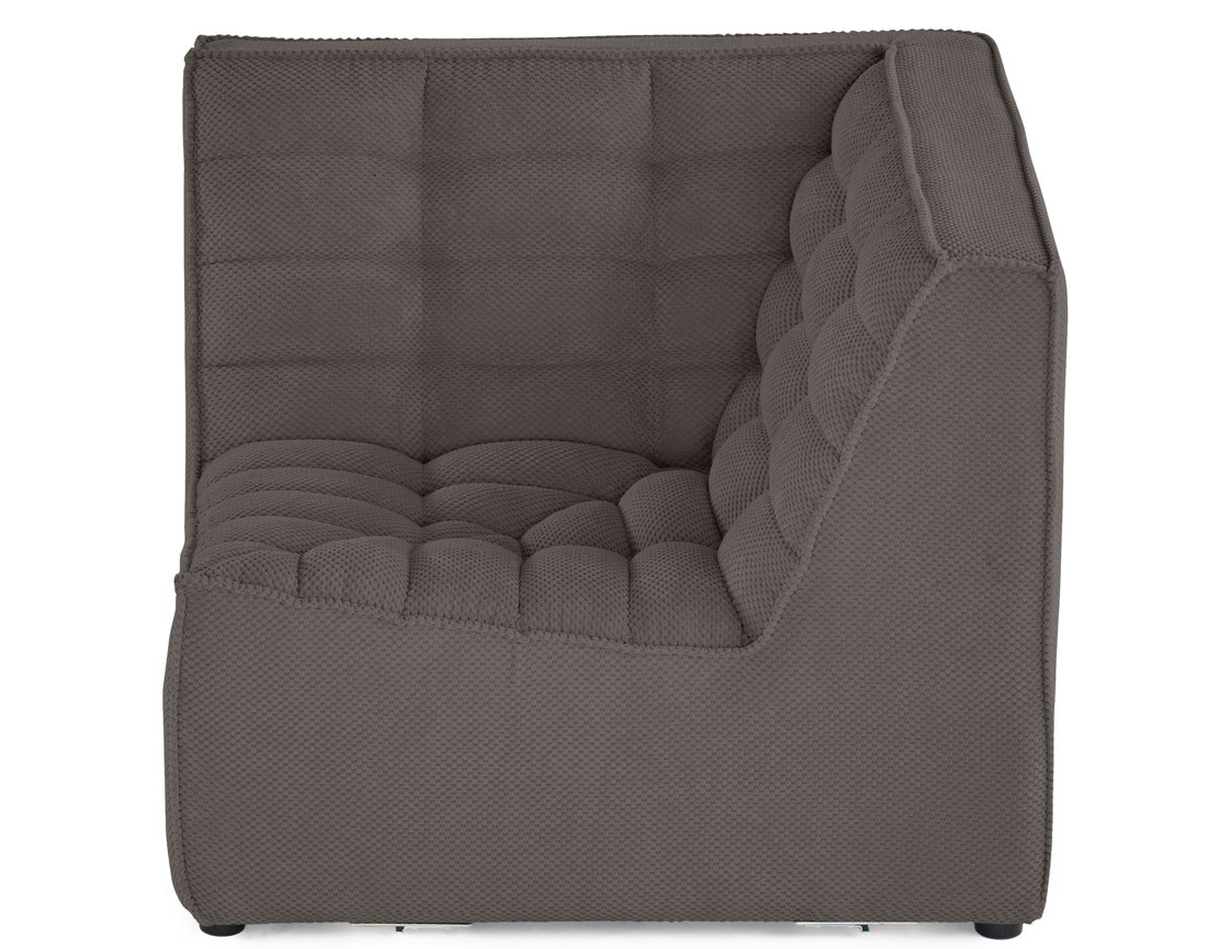 Module d'angle en velours texturé Ellie
