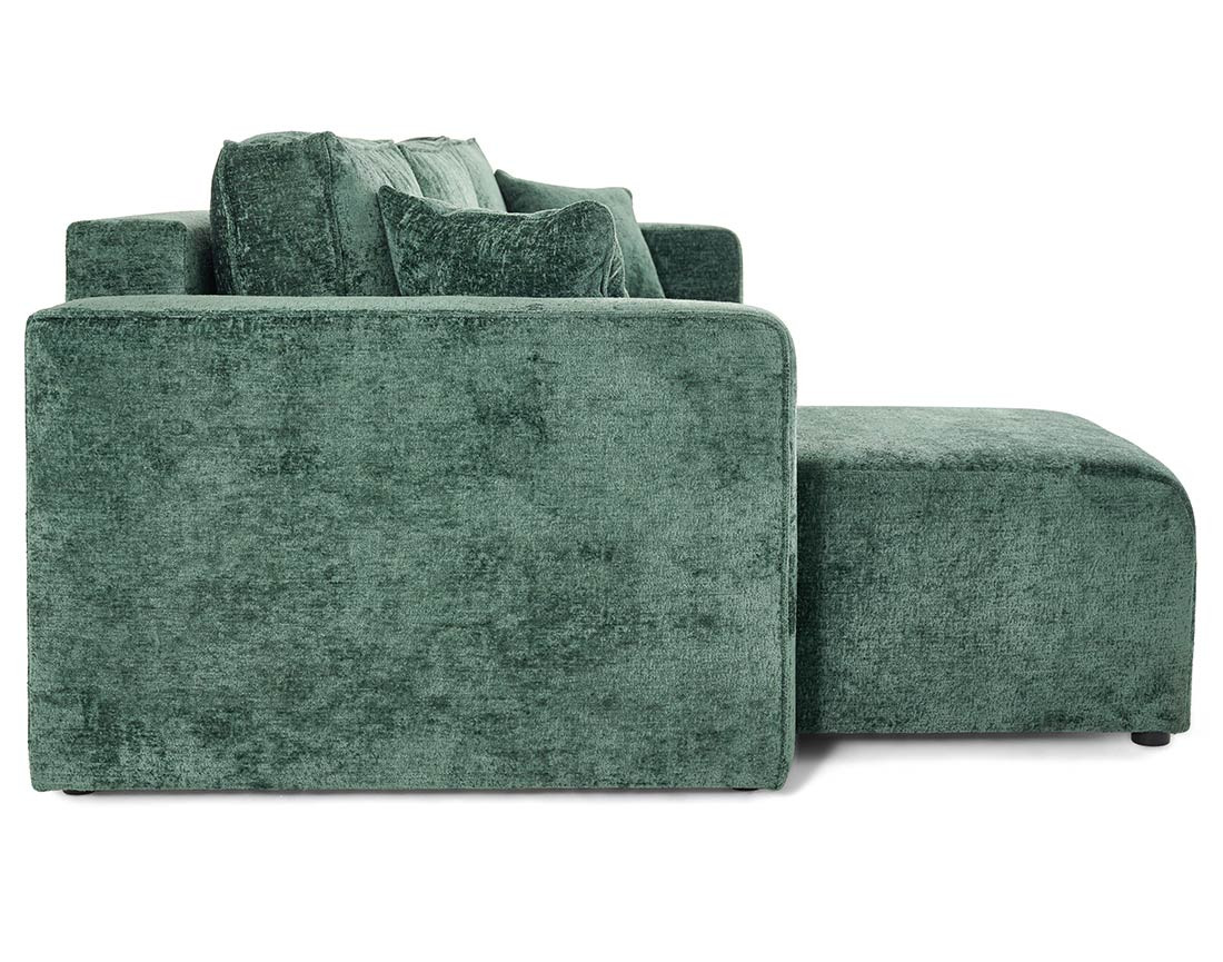 Canapé d'angle réversible 4 places convertible avec coffre en velours à relief texturé Topaze