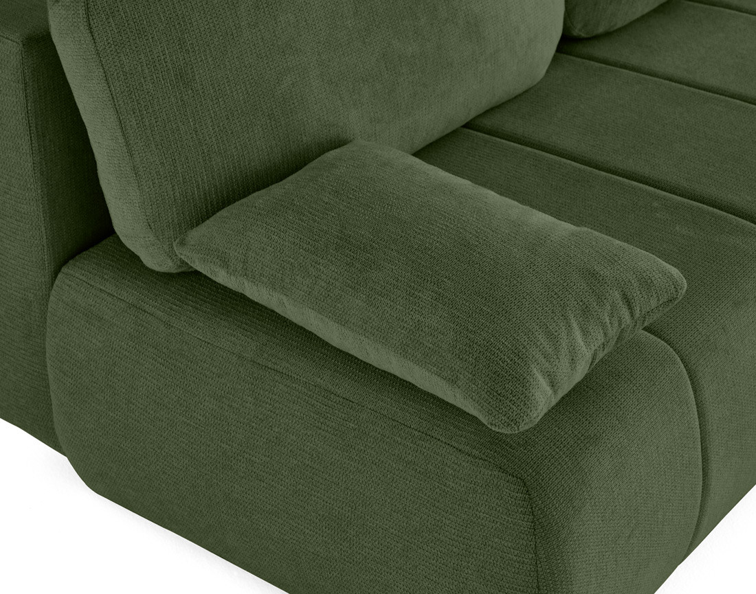 Canapé droit 3 places convertible avec coffre en tissu texturé Harper