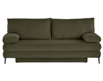 Canapé droit 3 places convertible avec coffre en velours côtelé Elton