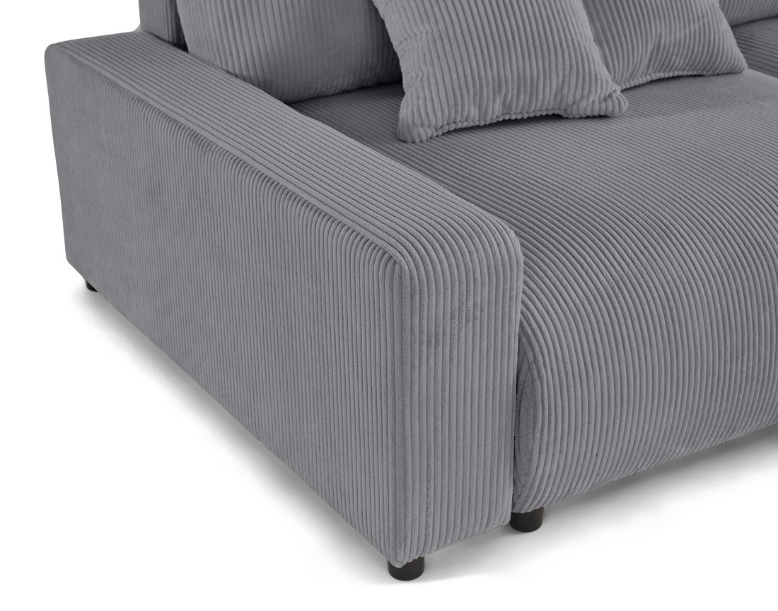 Canapé d'angle réversible 4 places convertible avec deux coffres en velours côtelé Pivoine