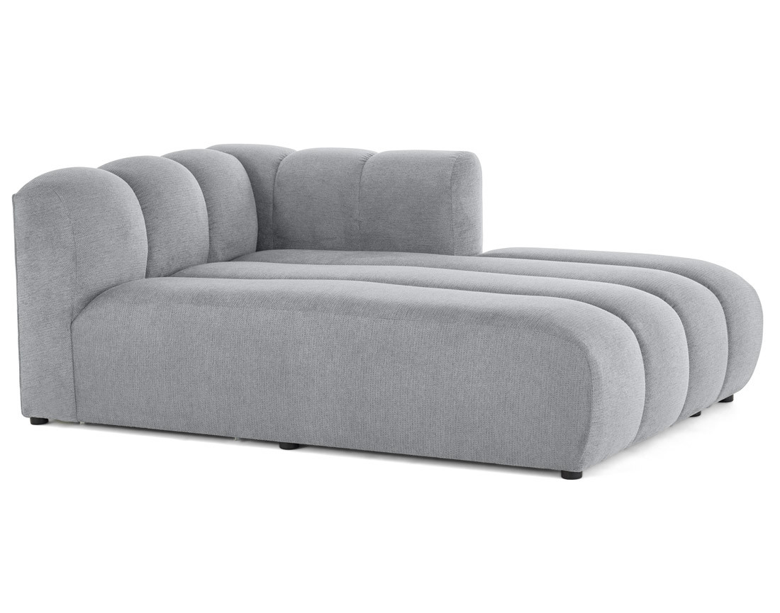Module d'assise méridienne droit en tissu texturé Debbie