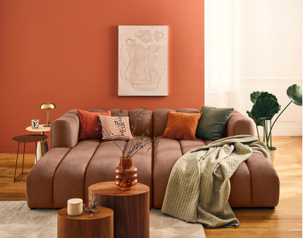 Module d'assise méridienne gauche en tissu texturé Debbie