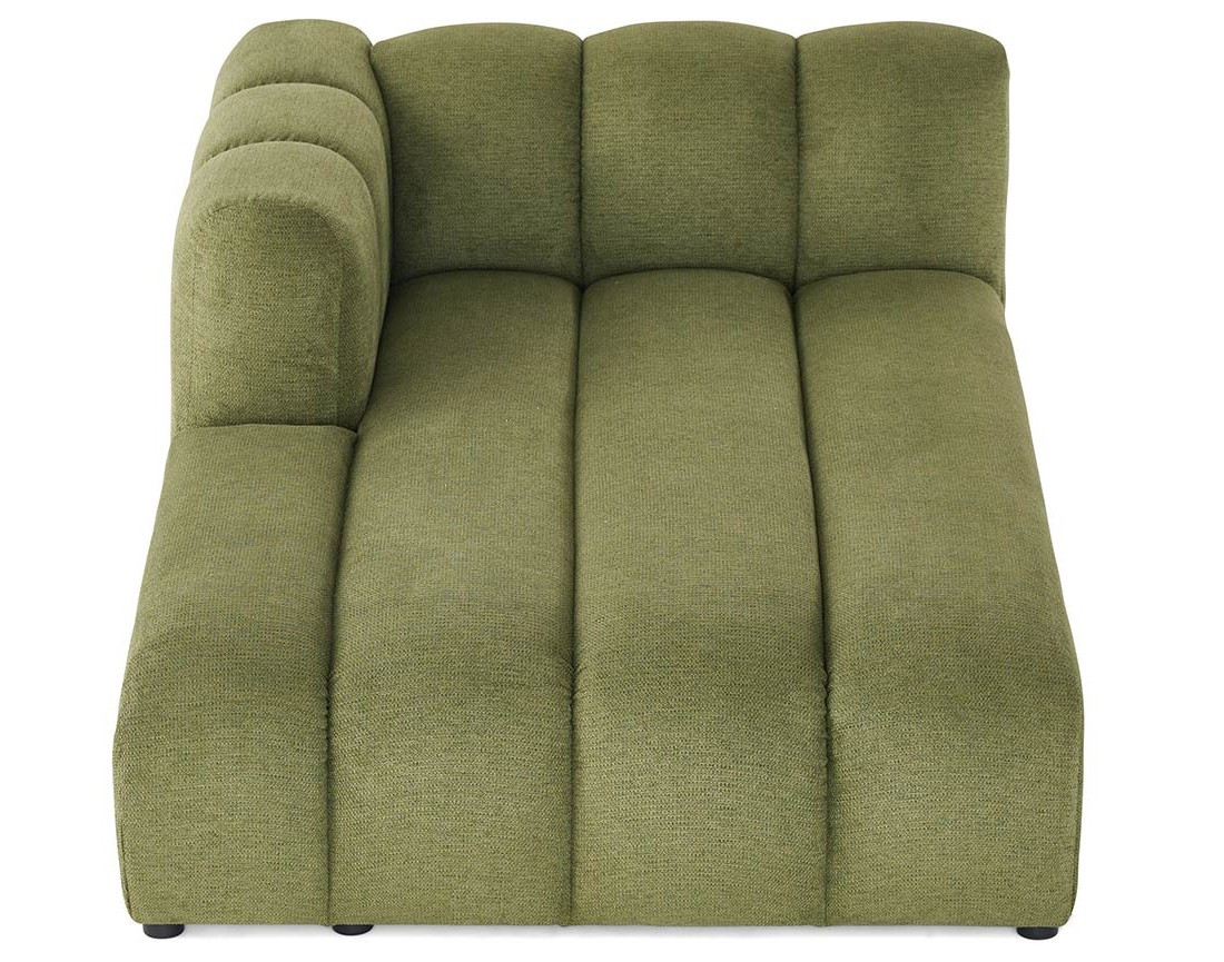 Module d'assise méridienne gauche en tissu texturé Debbie