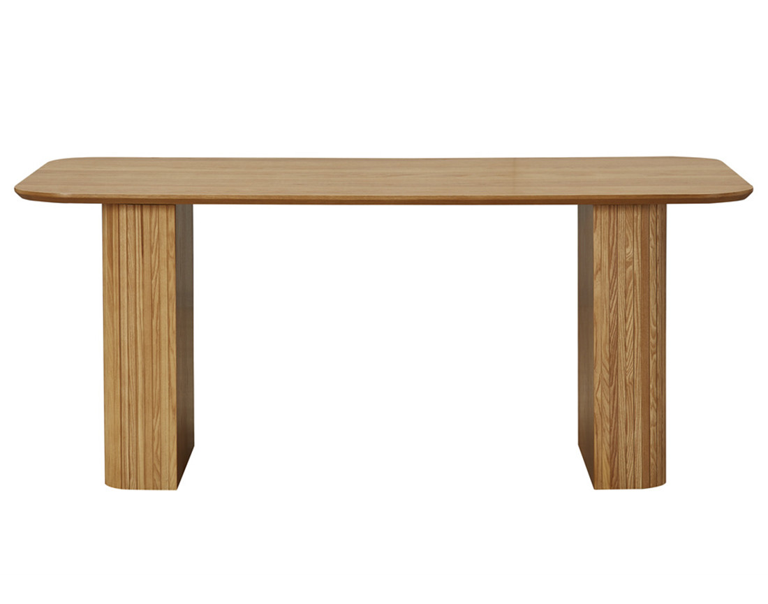 Table à manger bois plaqué chêne et cannage 180 cm Milazzo