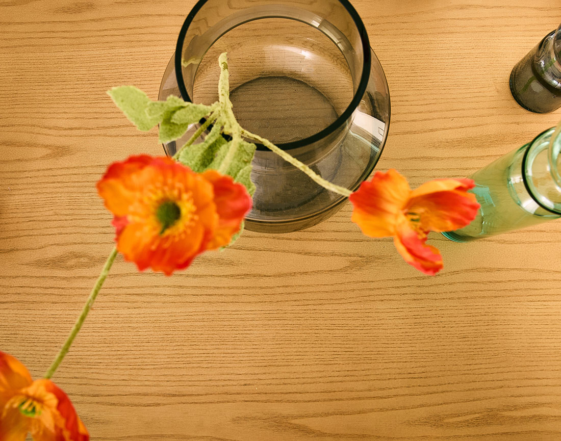 Table basse bois plaqué chêne et cannage 120 cm Milazzo