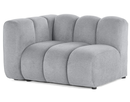 Module d'assise gauche en tissu texturé Debbie