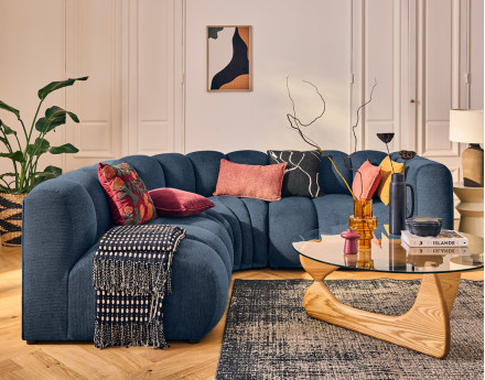 Module d'assise droit en tissu texturé Debbie