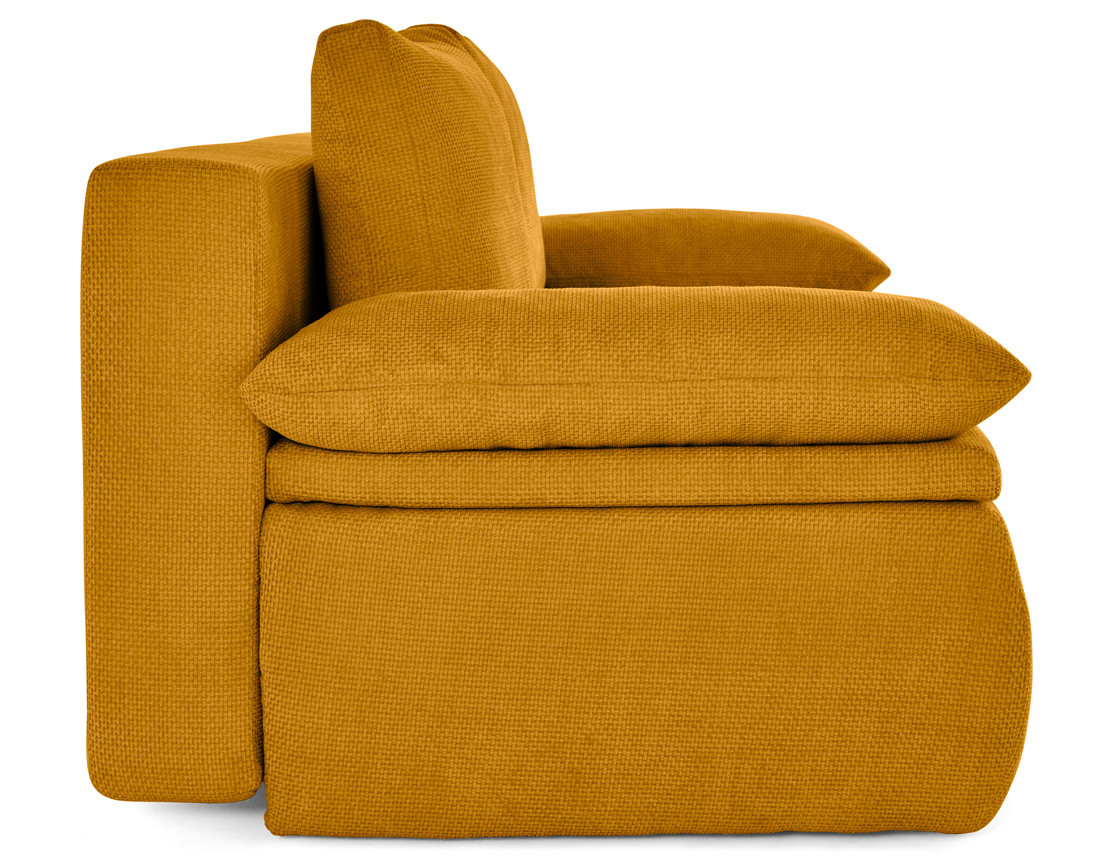 Canapé 3 places convertible avec coffre en velours texturé Kurt