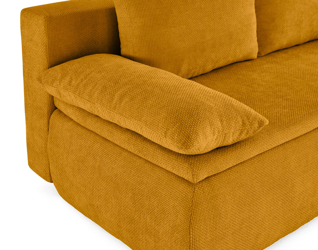 Canapé 3 places convertible avec coffre en velours texturé Kurt