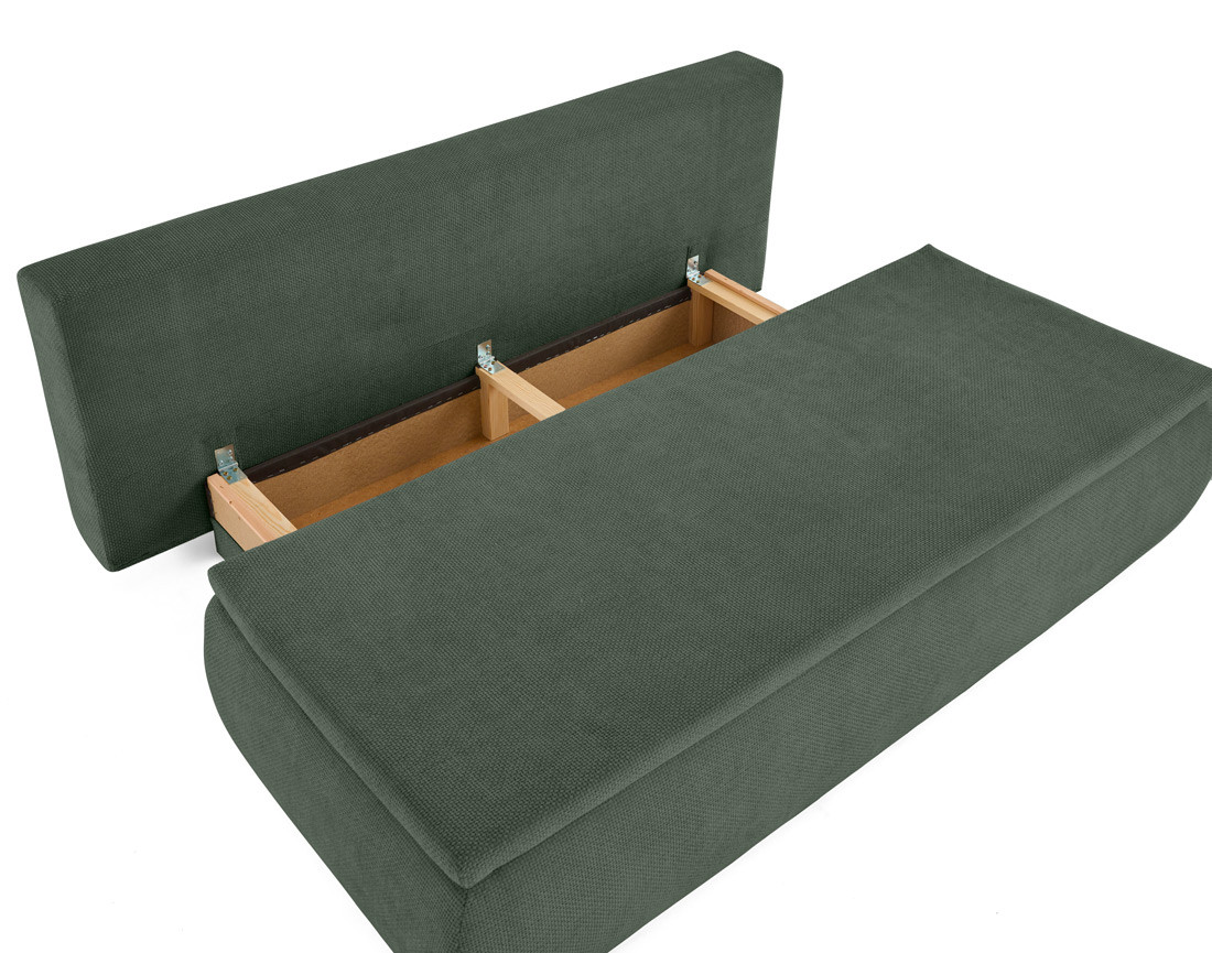 Canapé 3 places convertible avec coffre en velours texturé Kurt