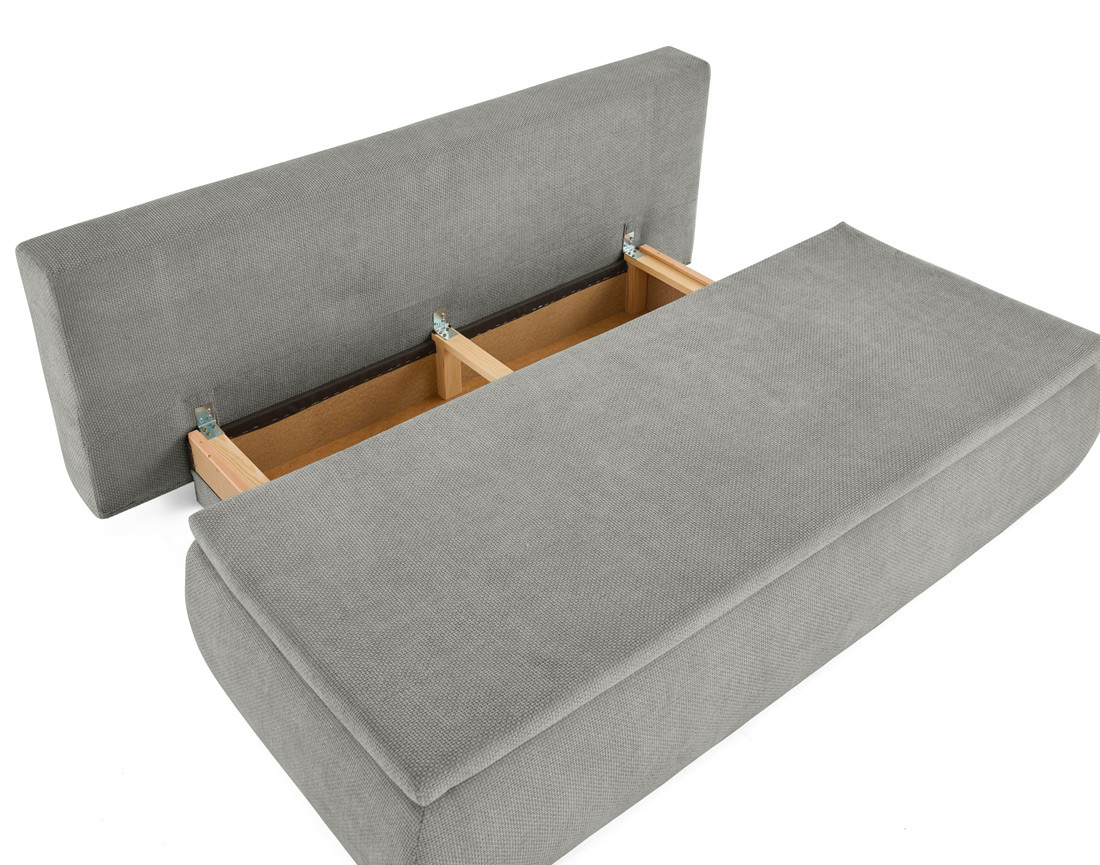 Canapé 3 places convertible avec coffre en velours texturé Kurt