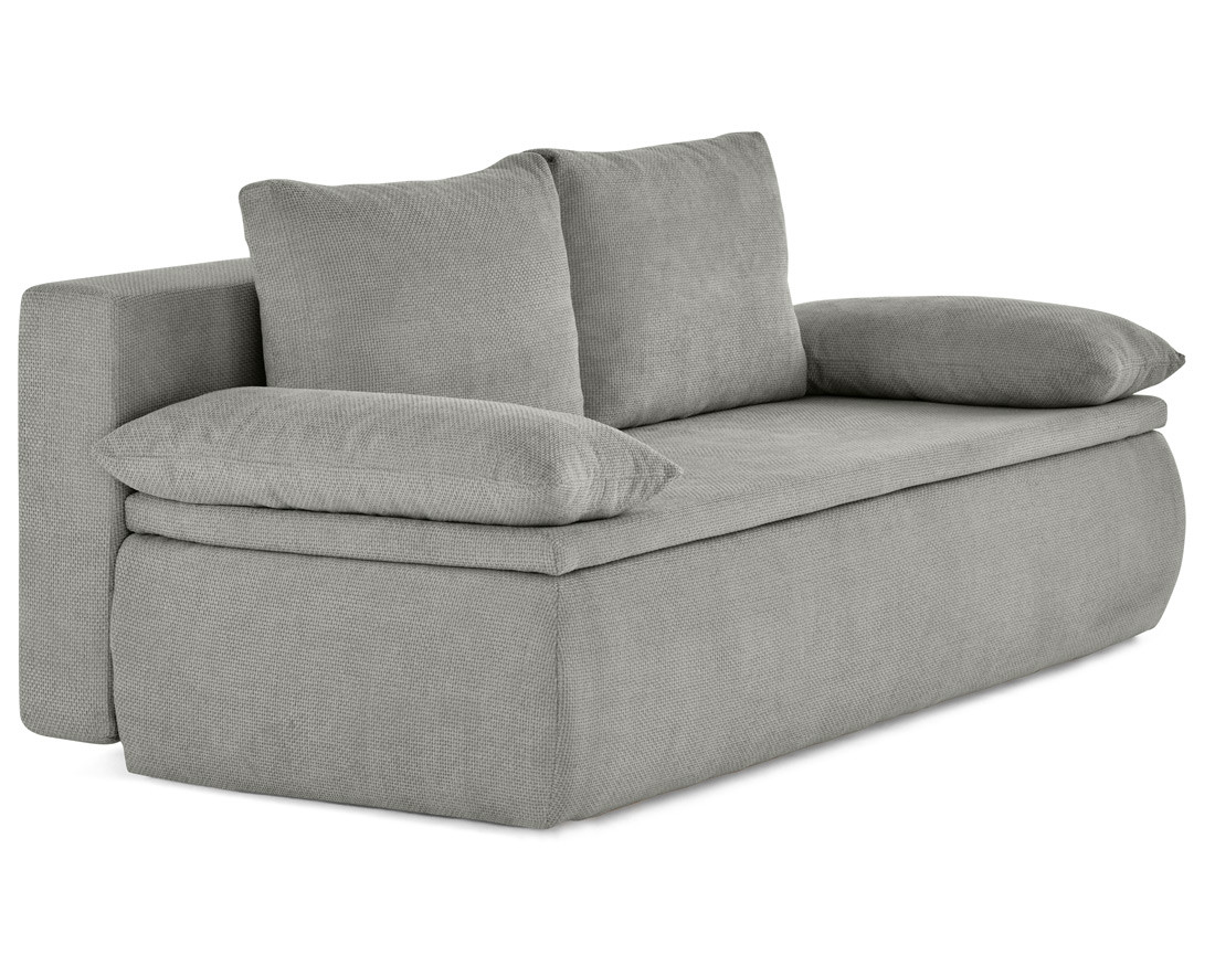 Canapé 3 places convertible avec coffre en velours texturé Kurt