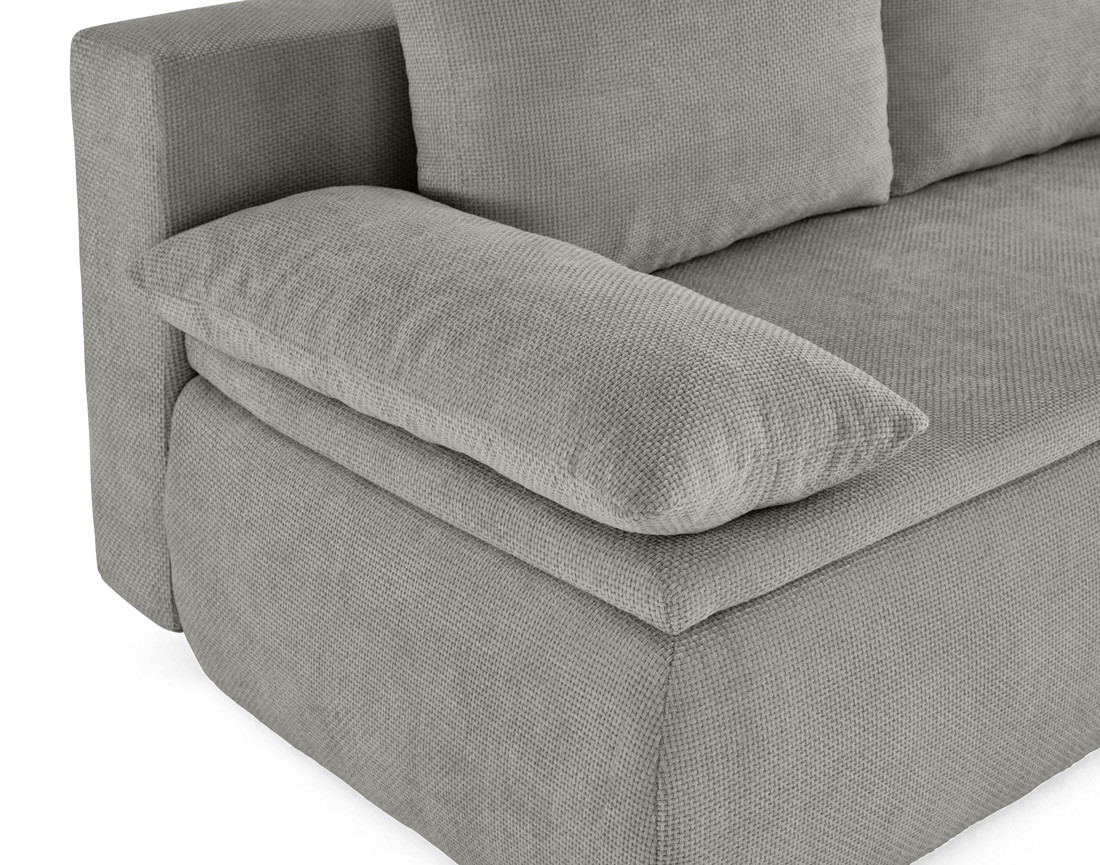 Canapé 3 places convertible avec coffre en velours texturé Kurt