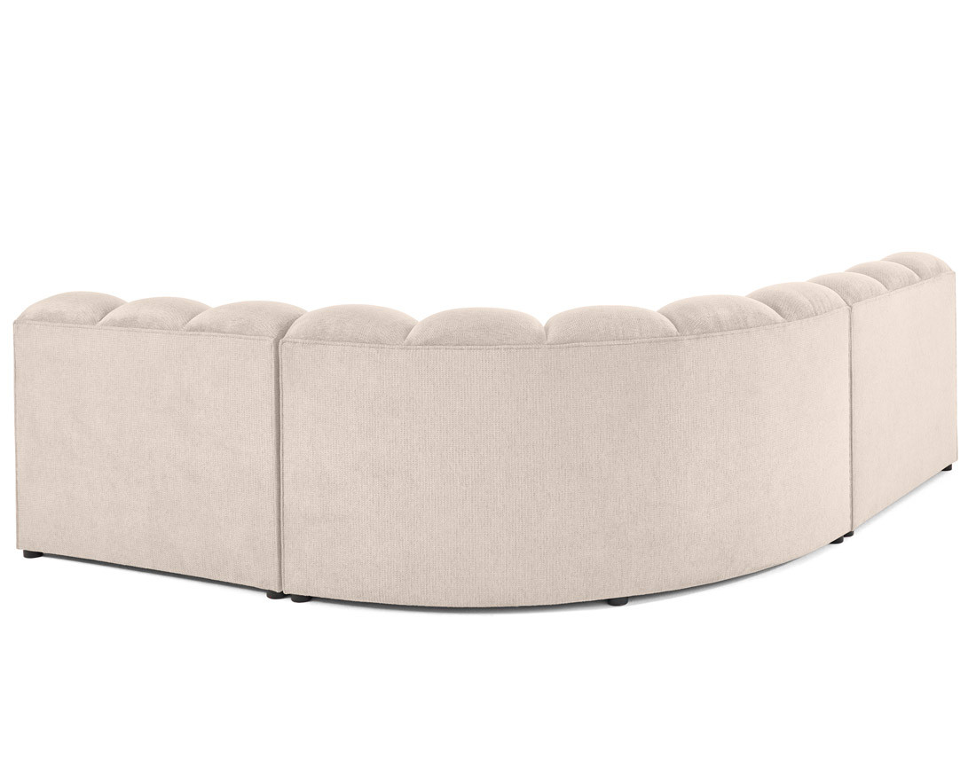 Canapé modulable d'angle réversible 4 places sans accoudoirs en tissu texturé Debbie