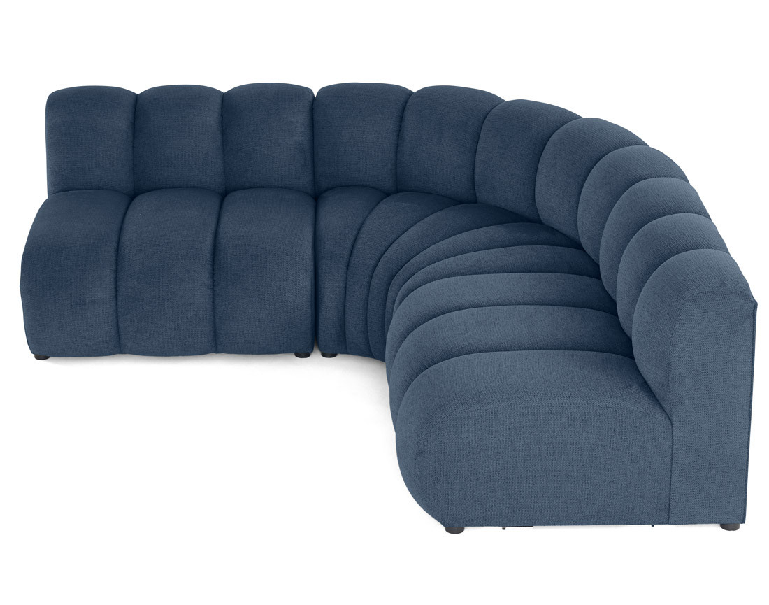Canapé modulable d'angle réversible 4 places sans accoudoirs en tissu texturé Debbie