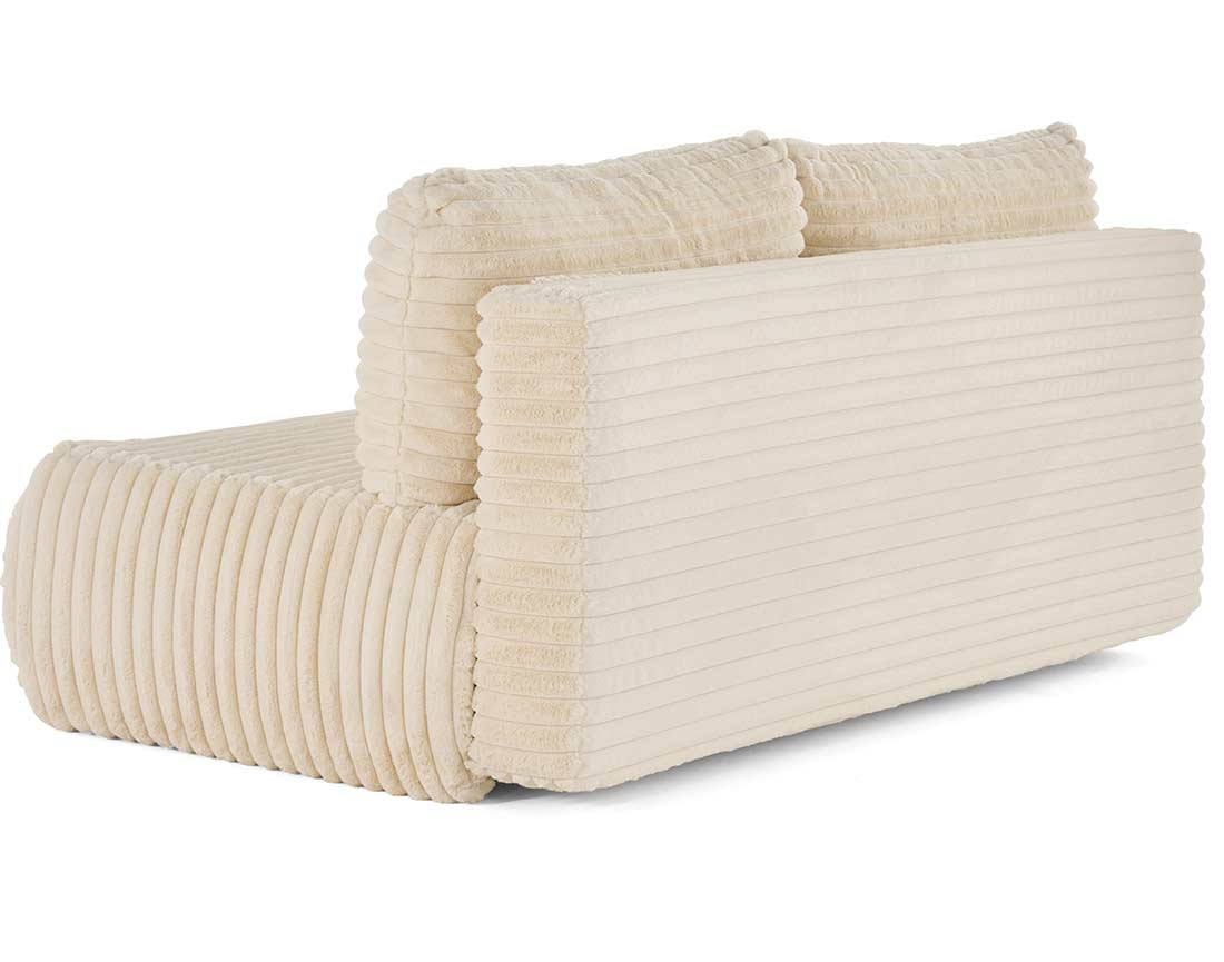 Canapé 3 places convertible en fausse fourrure côtelée Marvin