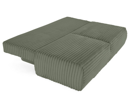 Canapé 3 places convertible en fausse fourrure côtelée Marvin