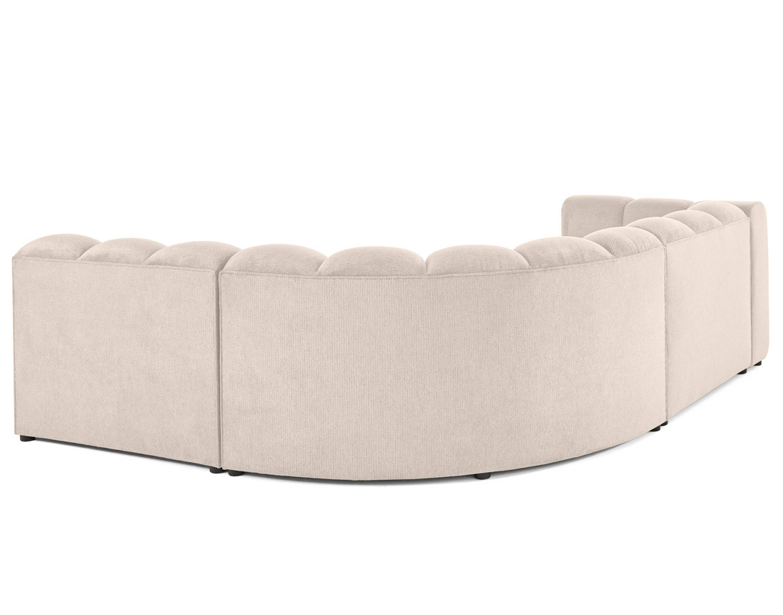 Canapé modulable d'angle droit 4 places avec accoudoir en tissu texturé Debbie