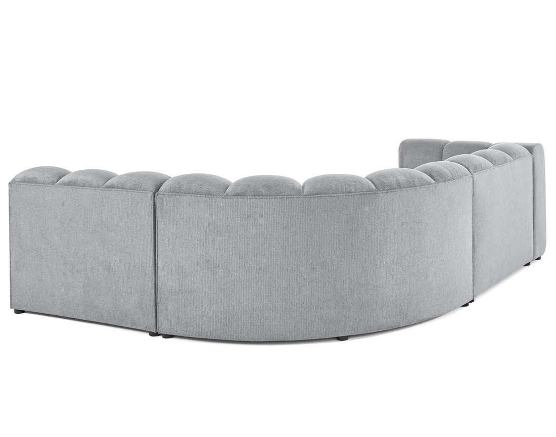 Canapé modulable d'angle droit 4 places avec accoudoir en tissu texturé Debbie