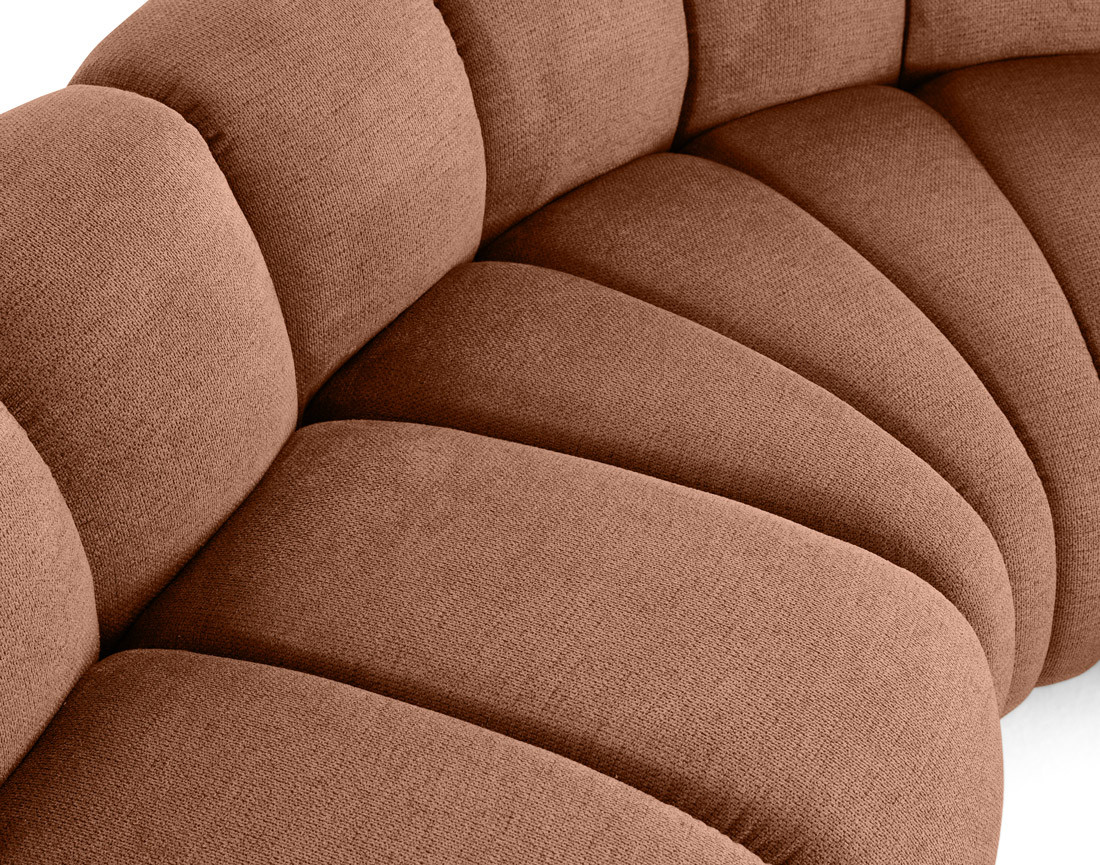 Canapé modulable d'angle droit 4 places avec accoudoir en tissu texturé Debbie