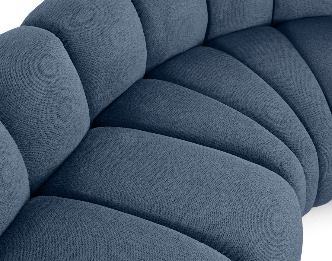Canapé modulable d'angle droit 4 places avec accoudoir en tissu texturé Debbie