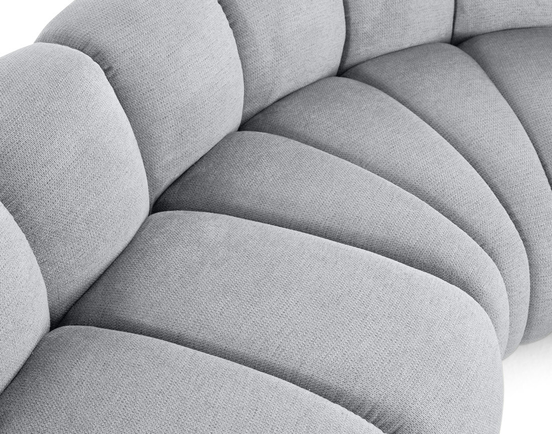 Canapé modulable d'angle droit 4 places avec accoudoir en tissu texturé Debbie