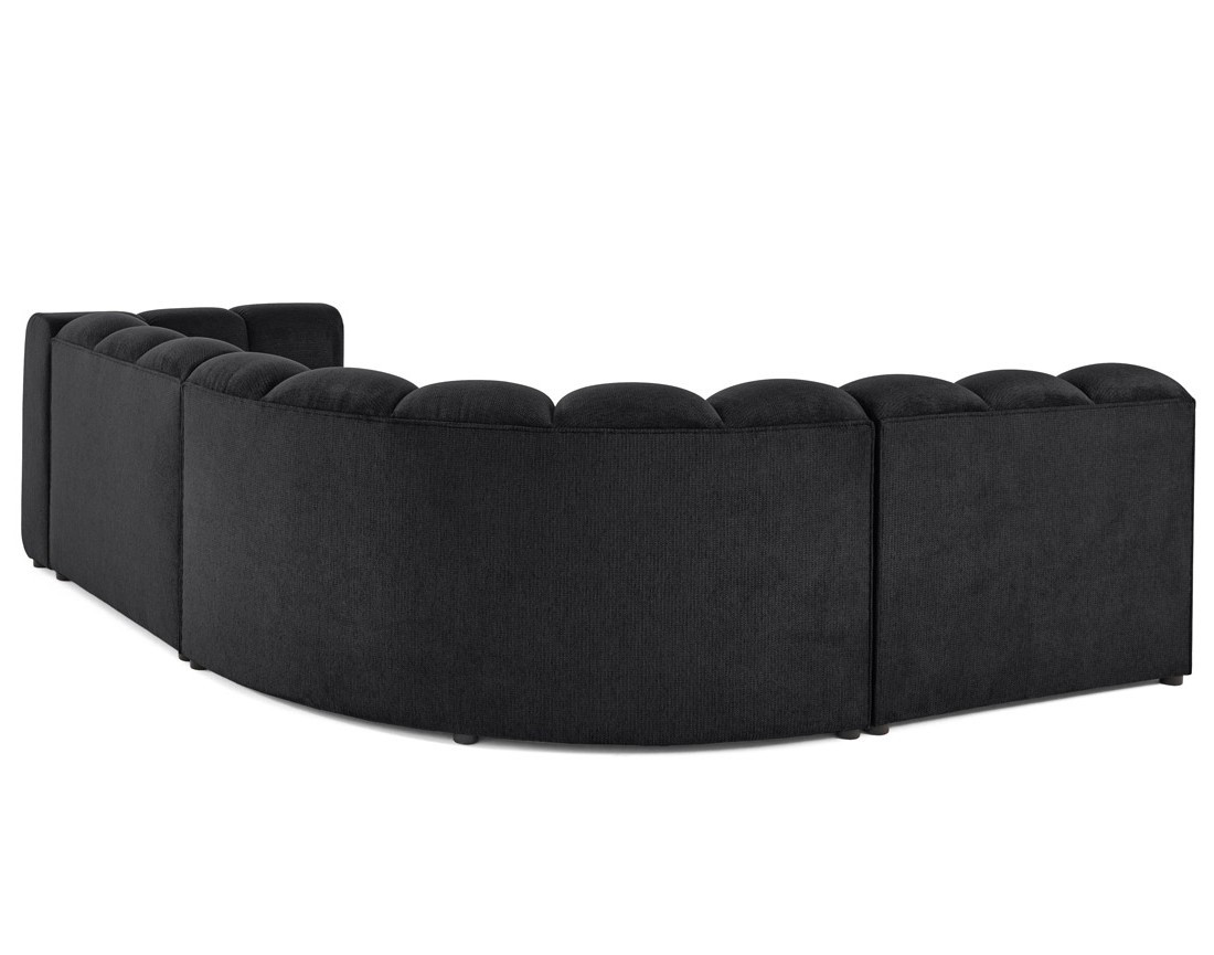 Canapé modulable d'angle gauche 4 places avec accoudoir en tissu texturé Debbie