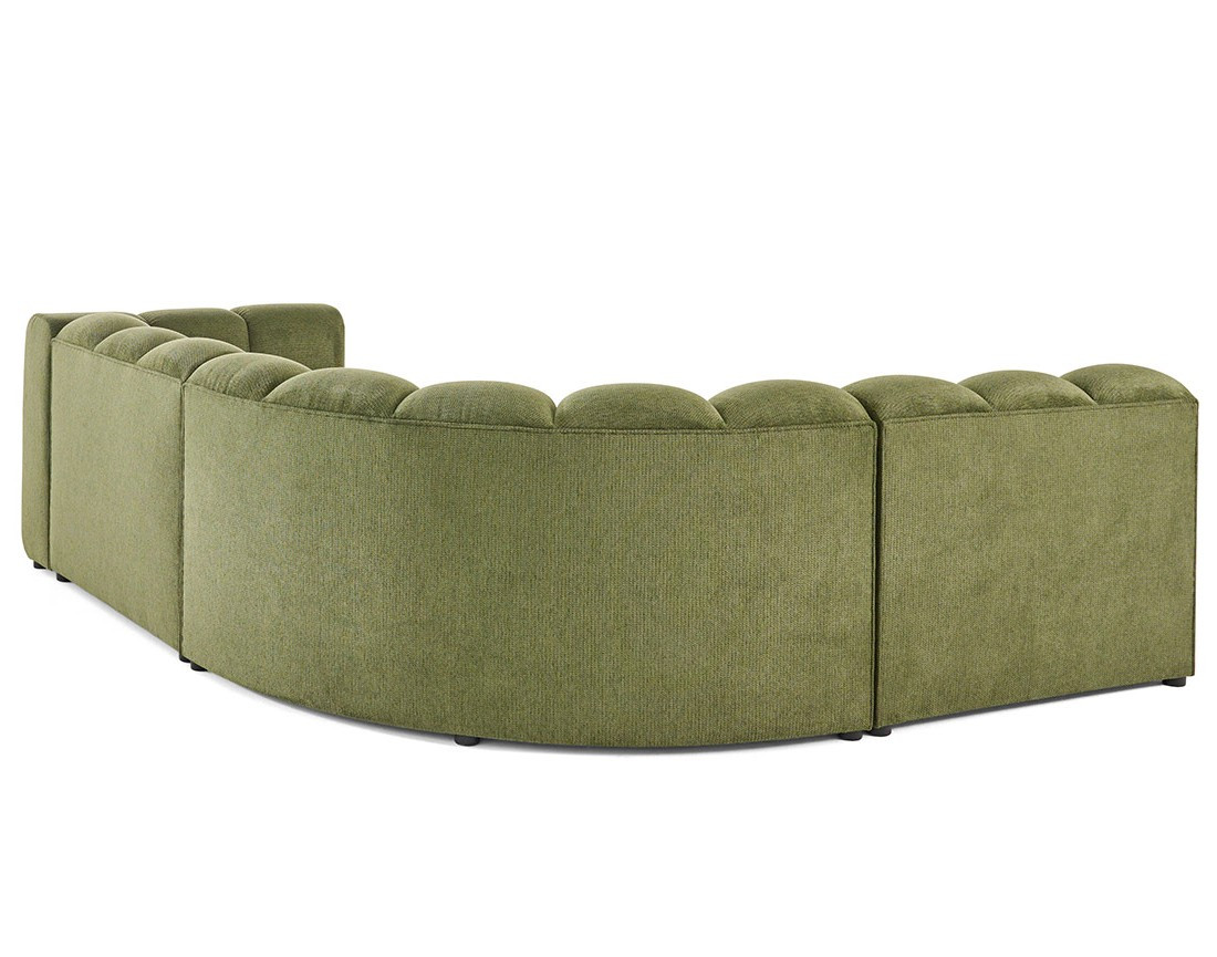 Canapé modulable d'angle gauche 4 places avec accoudoir en tissu texturé Debbie