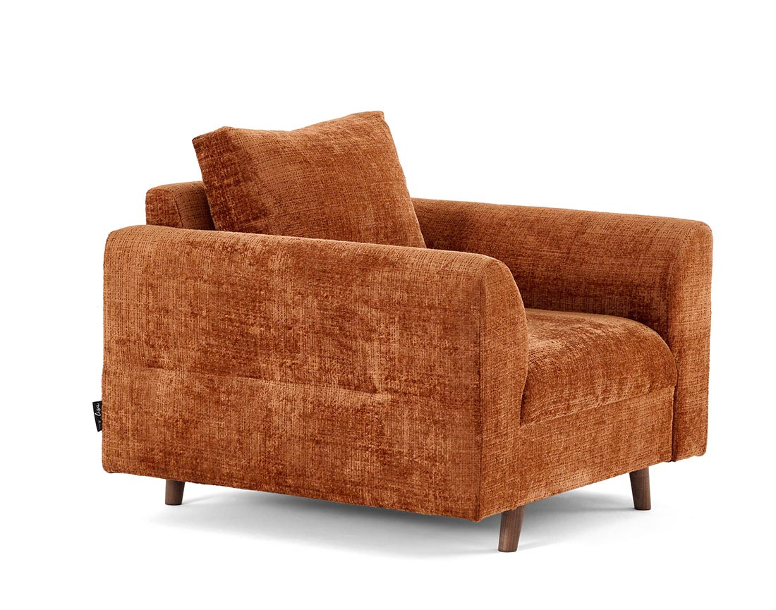 Fauteuil en velours texturé Rune