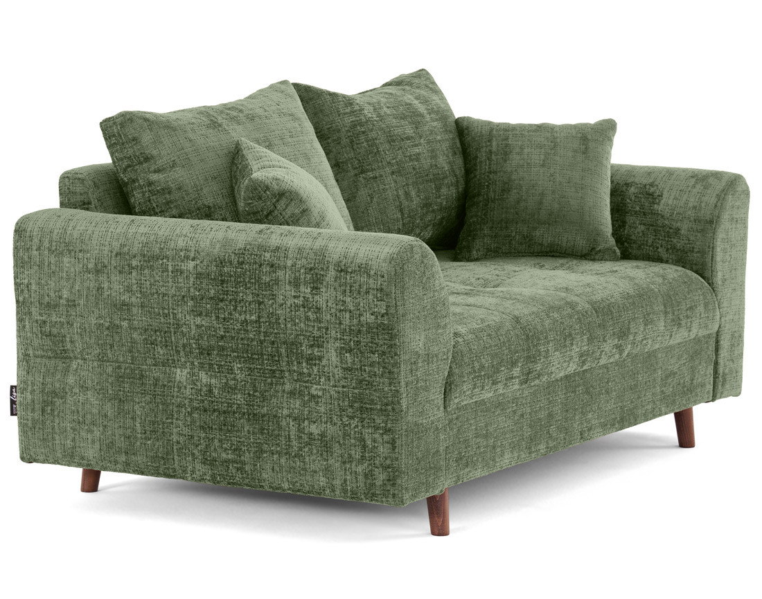 Canapé droit 2 places en velours texturé Rune