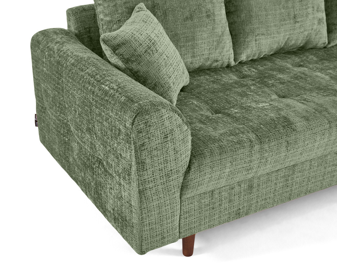 Canapé droit 2 places en velours texturé Rune