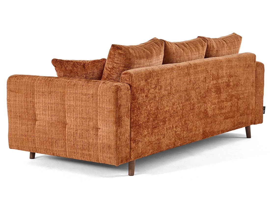 Canapé droit 3 places en velours texturé Rune