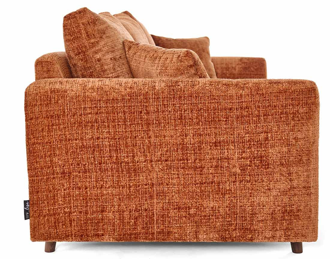 Canapé droit 3 places en velours texturé Rune