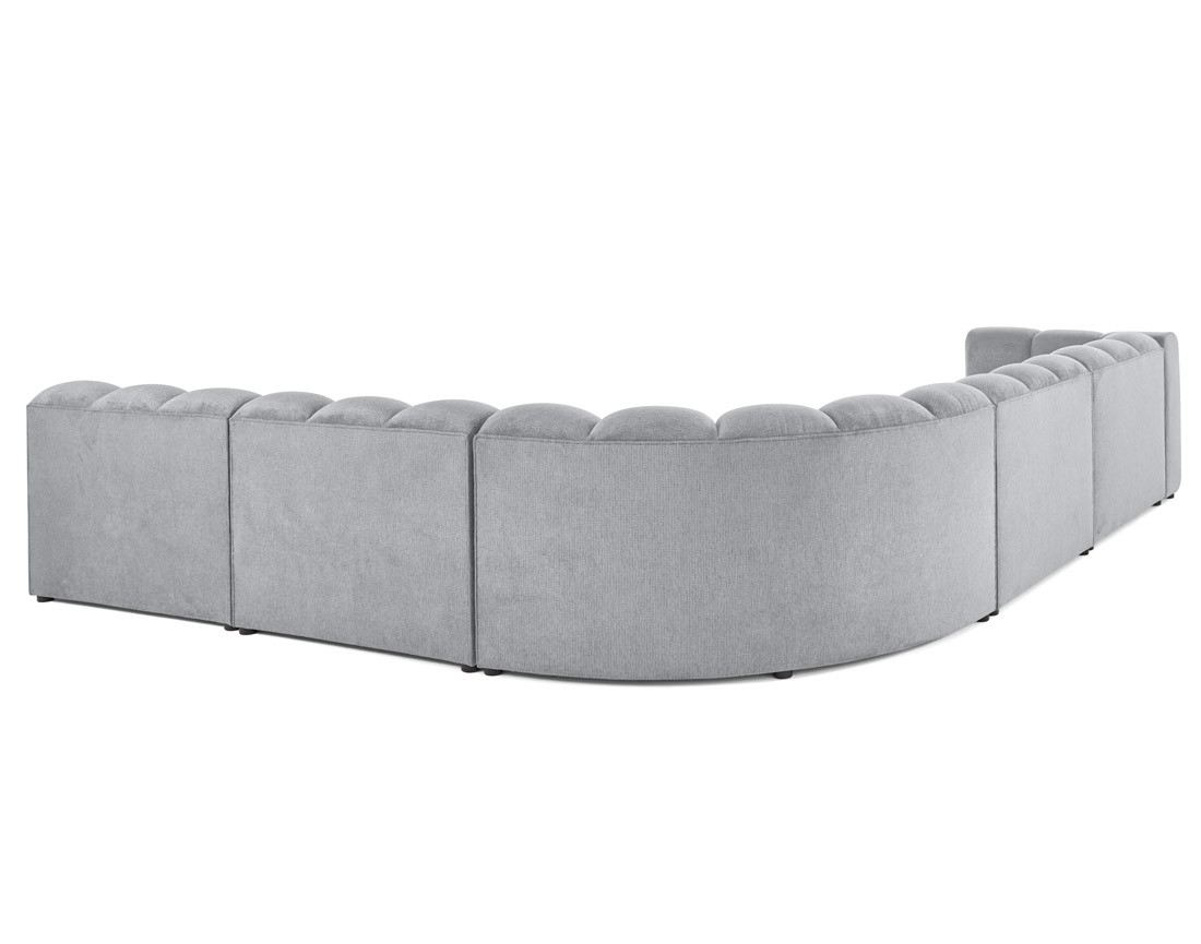 Canapé modulable d'angle droit 5 places en tissu texturé Debbie