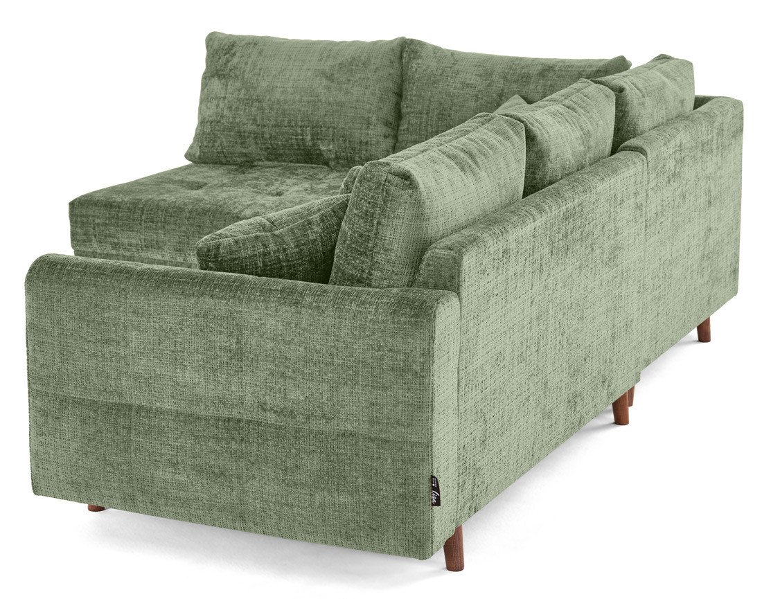 Canapé d'angle gauche 4 places en velours texturé Rune